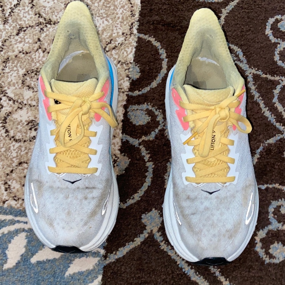 Well worn USED Hoka CLiftons